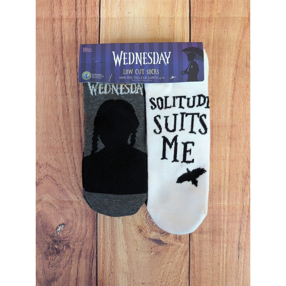 Wednesday Addams Low Cut Socks 10 Pack Shoe Size 4-10